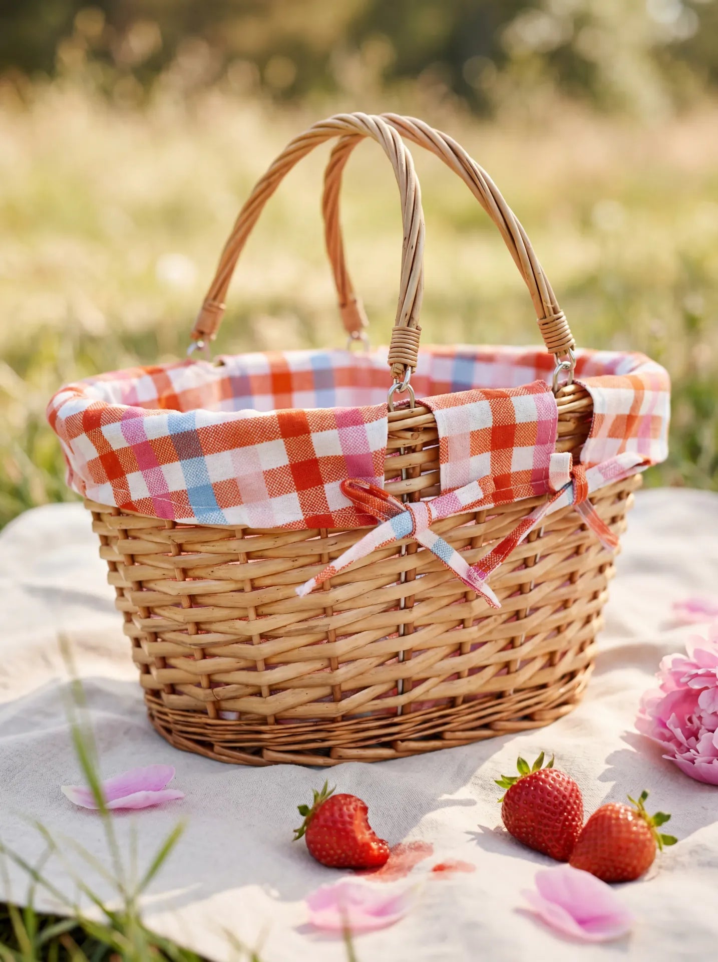 Weaved picnic basket - 41 cm – Flying Tiger Copenhagen