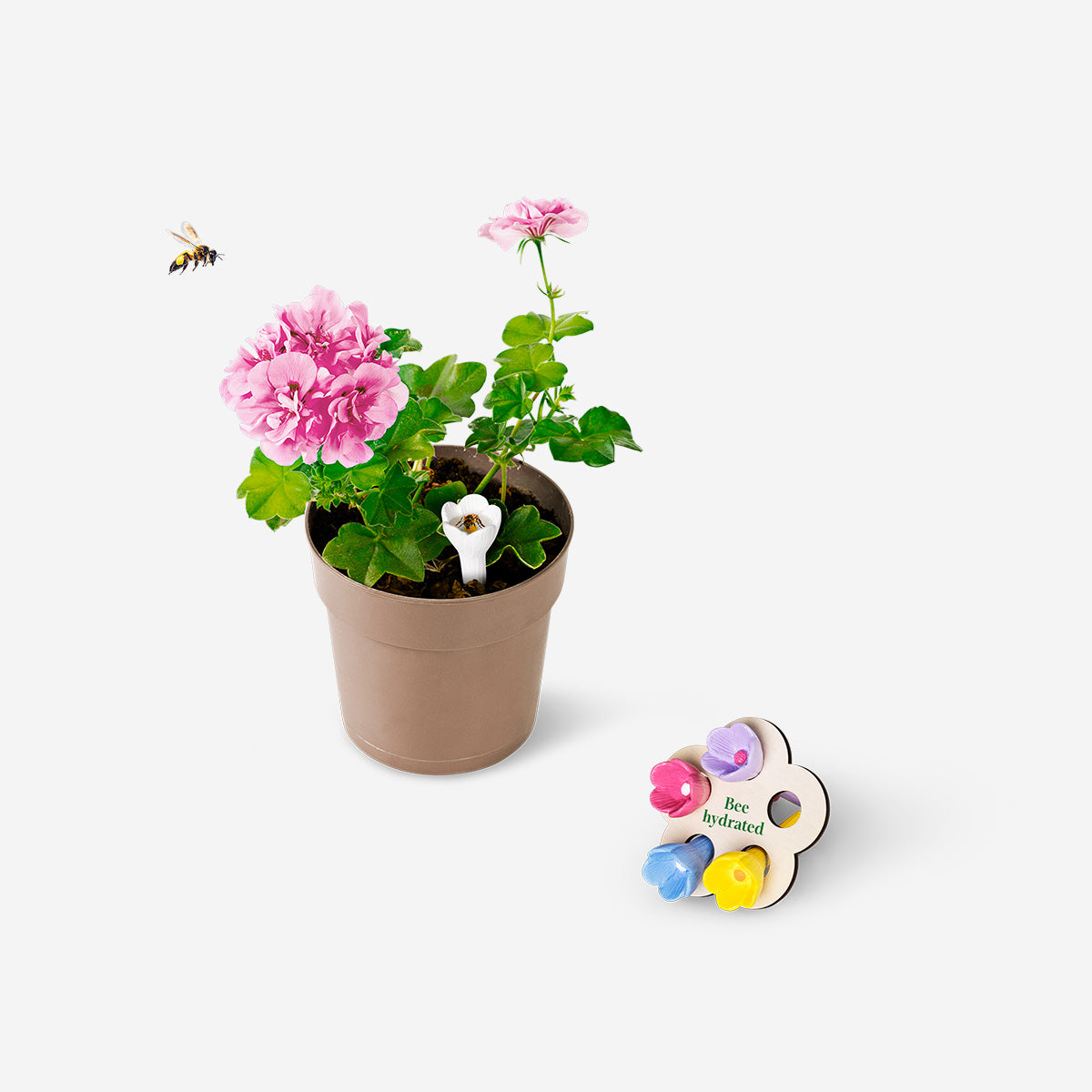 Tandefio Mangiatoia Per Api Con 30 Biglie Di Vetro Colorate - Abbeveratoio Per Giardino A Forma Di Fiore, In Ferro Marrone, 25x25x4 Cm - 4