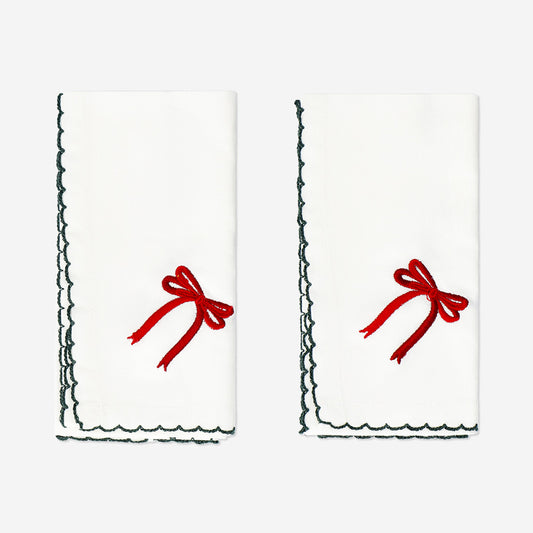 Tovaglioli in tessuto ricamato - 2 pz