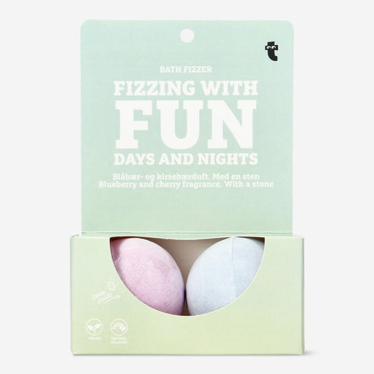 Bath fizzers with blueberry and cherry fragrance - 2 pieces