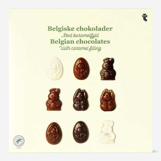 Chocolates belgas. Recheio de caramelo