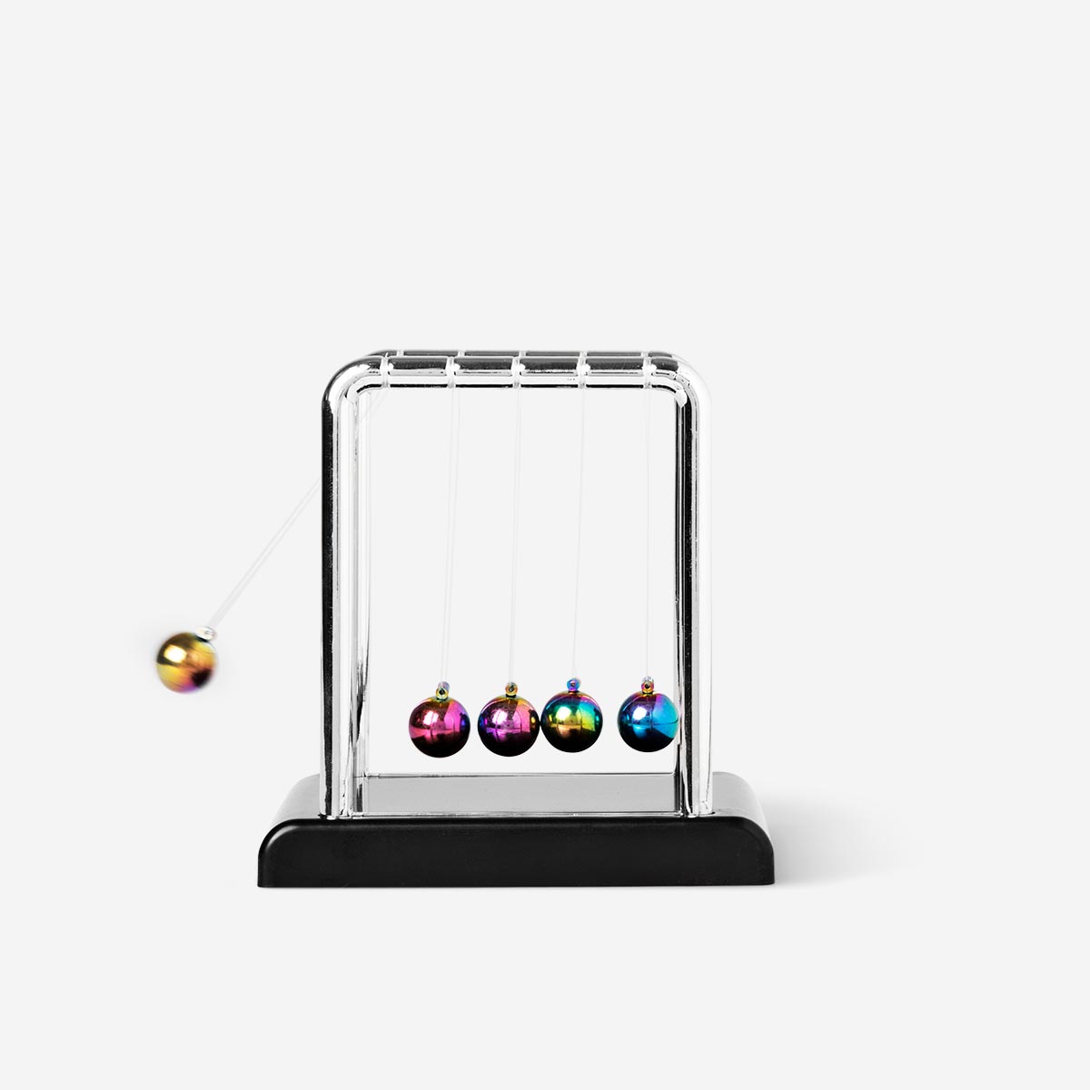 Cuna De Newton Luminosa De Escritorio – Péndulo Con Bolas Magnéticas Y Luces LED De Colores Cambiantes, Para Aliviar El Estrés