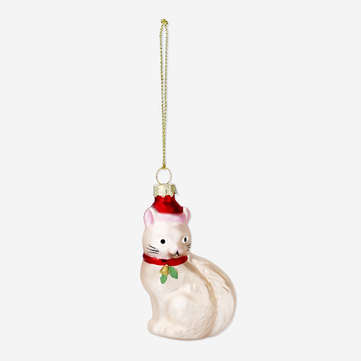 Christmas bauble - Cat with Santa hat