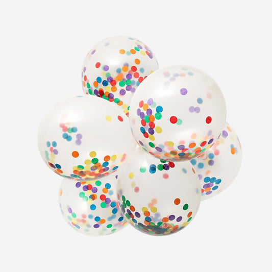 Balões de confettis. 6 unidades