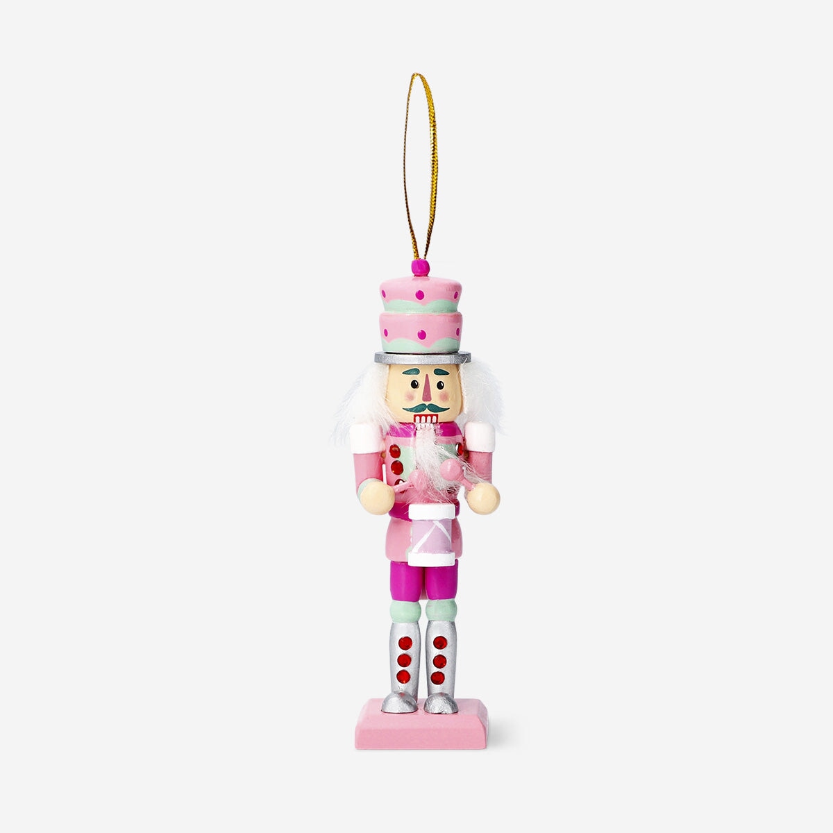 Decorative nutcracker with drum for hanging - 13 cm