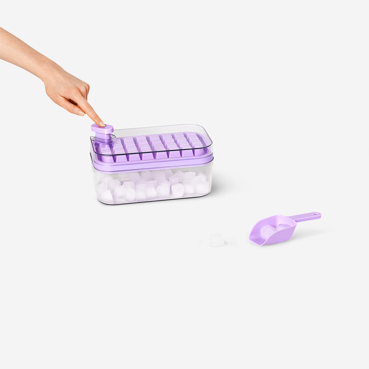 Ice Cube Tray with Storage Box – Purple Kitchen Essential – Flying
