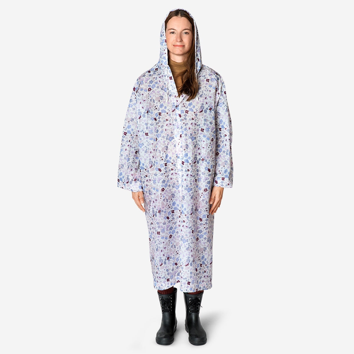 Floral Rain Coat for Adults L/XL – Lightweight & Packable Pouch