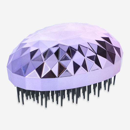 Holographic diamond-shaped detangler hairbrush
