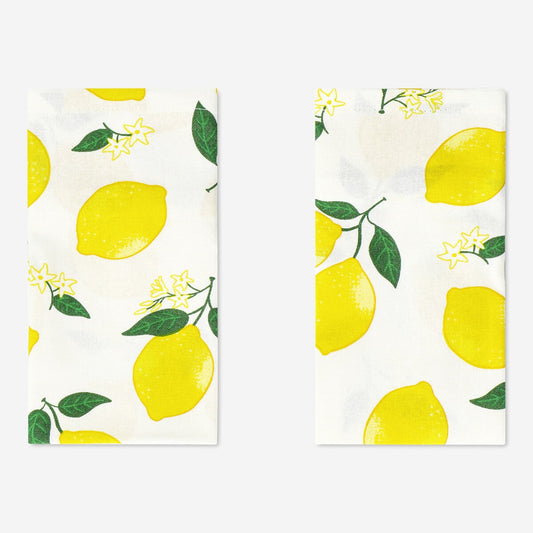 Serviettes de table en tissu citron. 2 pcs