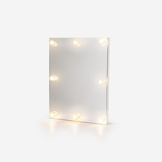 Wall-mounted illuminated mirror