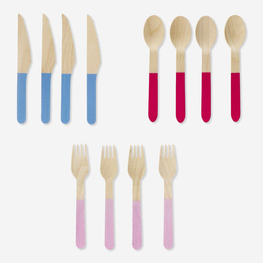 Wooden cutlery. For 4 people