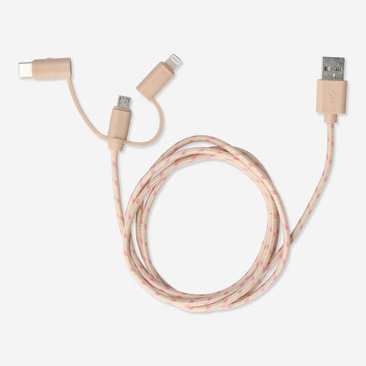 Ladekabel. For USB-C, Micro USB og lightning