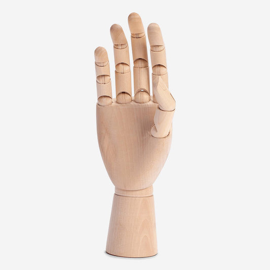 Przegubowy drewniany model dłoni