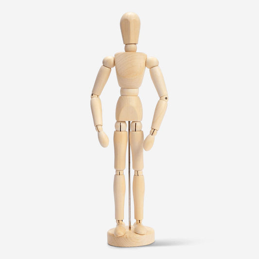 Wooden drawing mannequin with articulated joints