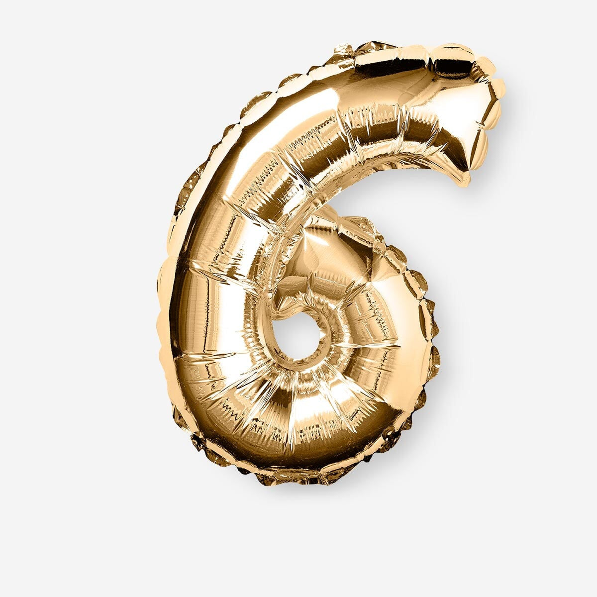 Palloncino Gigante Numero 6 Oaktree UK - 76 Cm, Colore Oro, In Pellicola Con Valvola Autosigillante