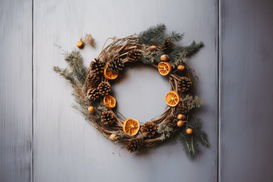 DIY Christmas wreath with pine cones