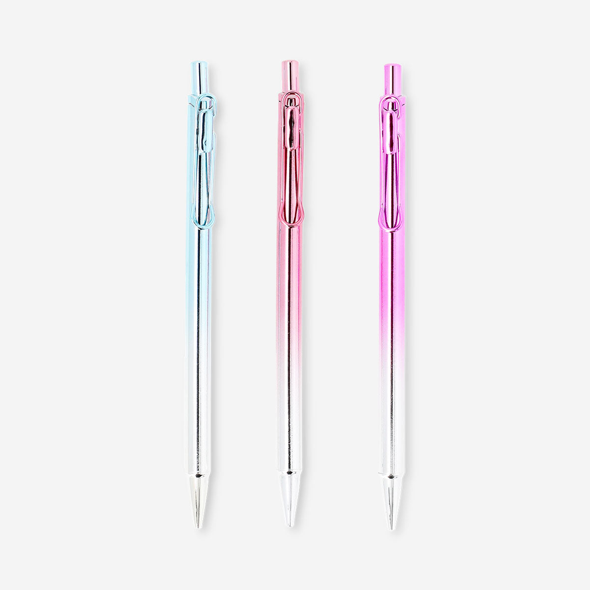 Set of three metallic propelling pencils by Flying Tiger Copenhagen, ideal for office or school writing tasks.