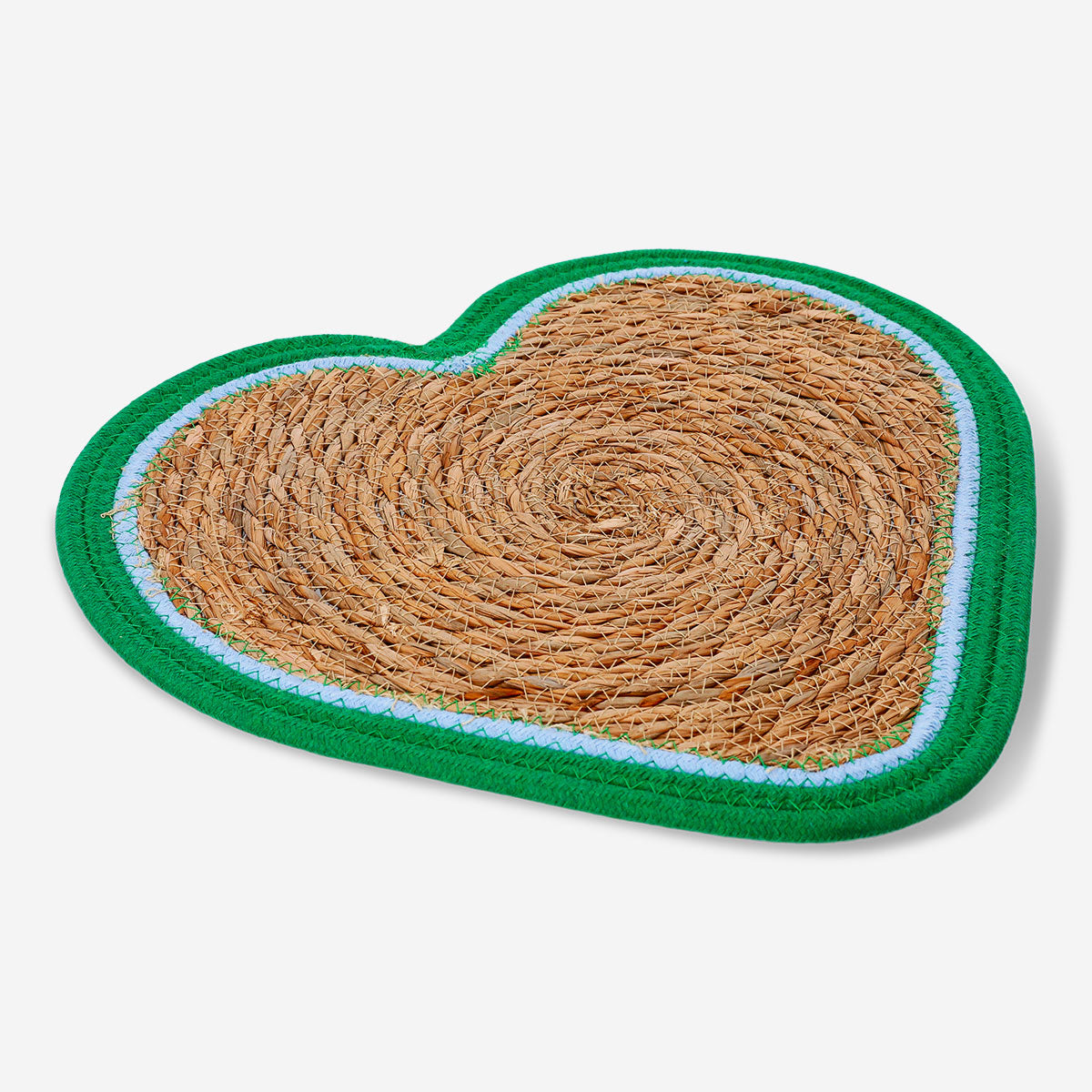 Heart-shaped kitchen placemat from Flying Tiger Copenhagen, 39 cm, with a colorful, decorative design for dining table settings.
