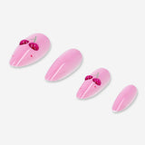 Pink cherries press on nails from Flying Tiger Copenhagen, showcasing glossy, cherry-themed nail designs for personal care.