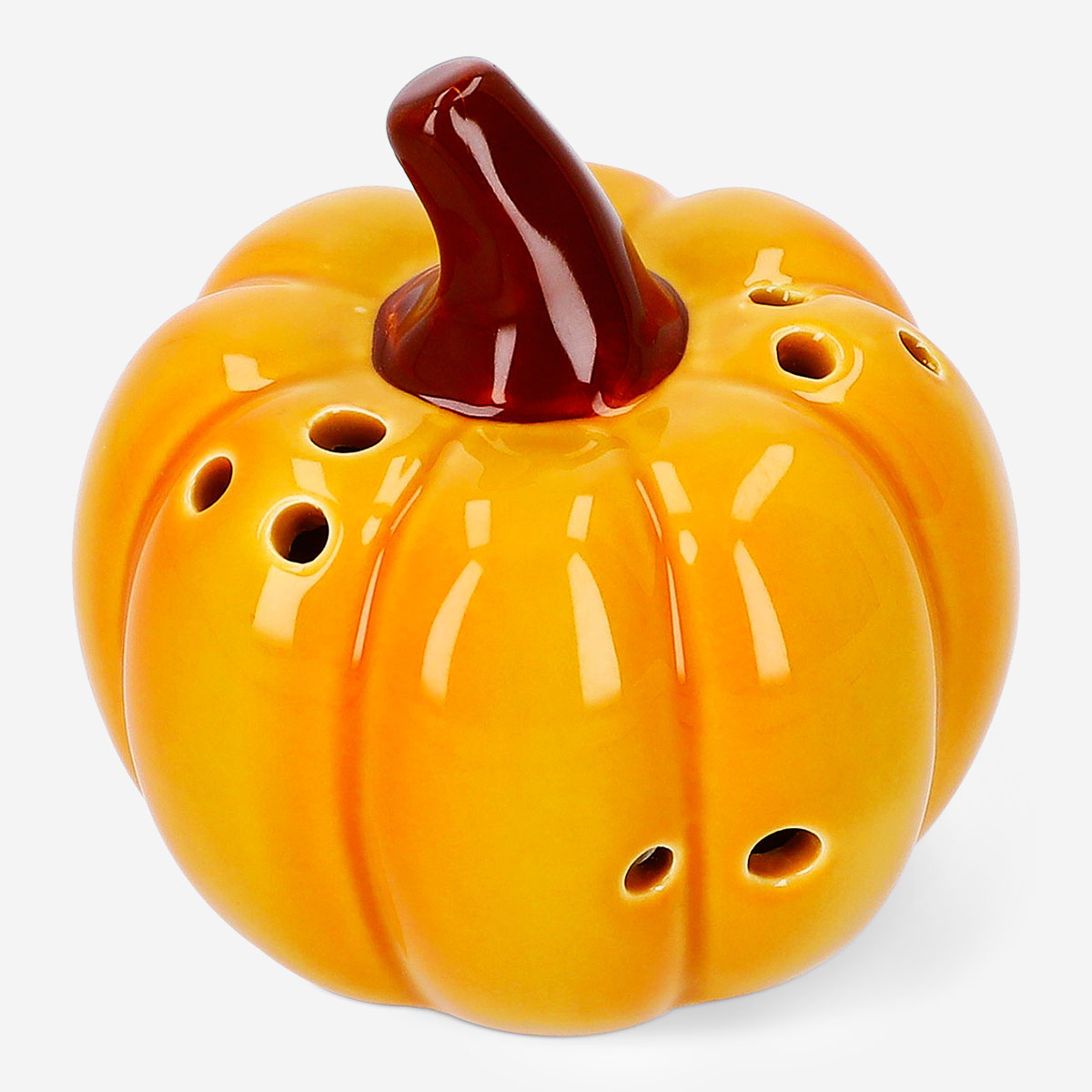 Luminous pumpkin with LED light, decorative home accent by Flying Tiger Copenhagen, featuring a glowing orange pumpkin design.