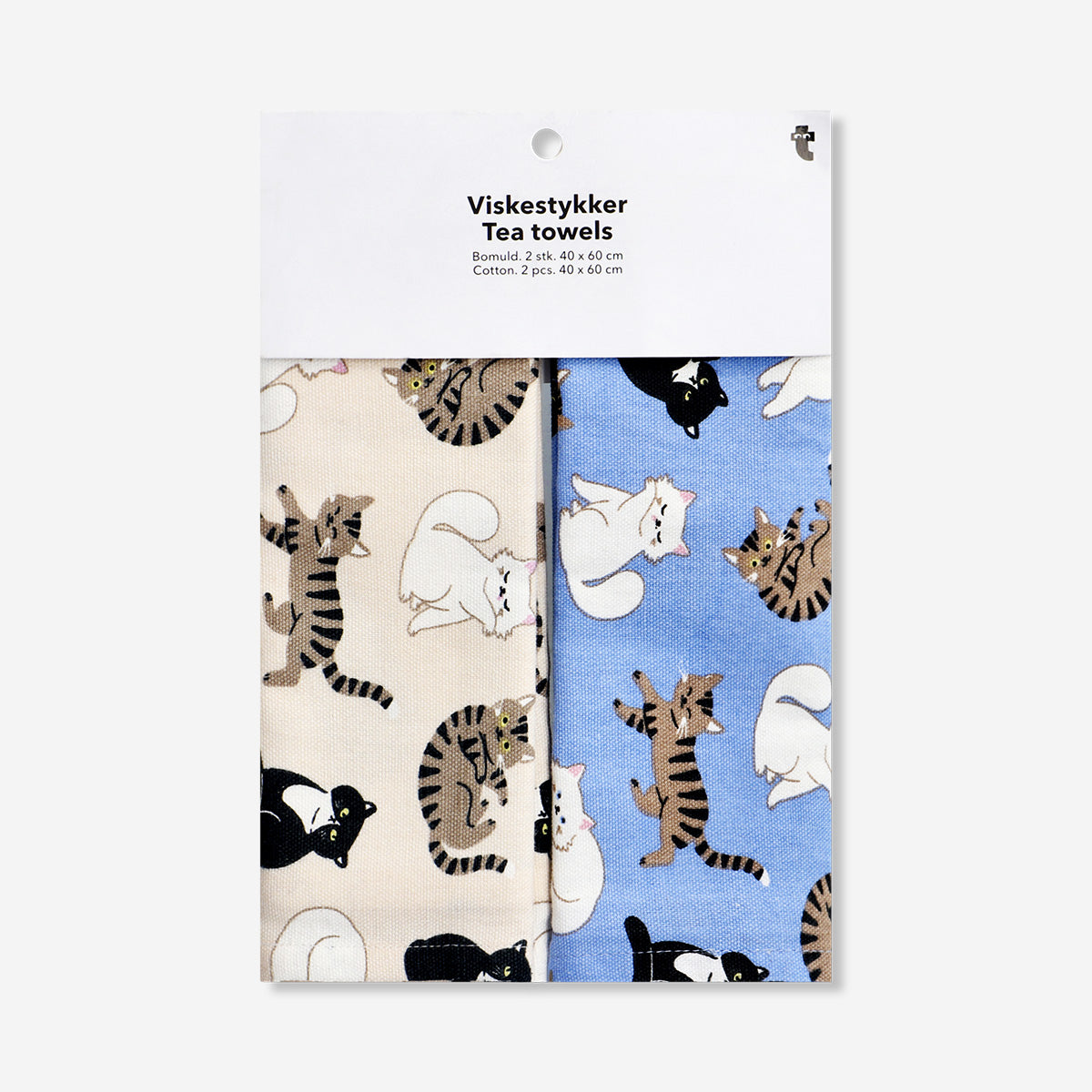 Fabric cat tea towels - 2 pcs