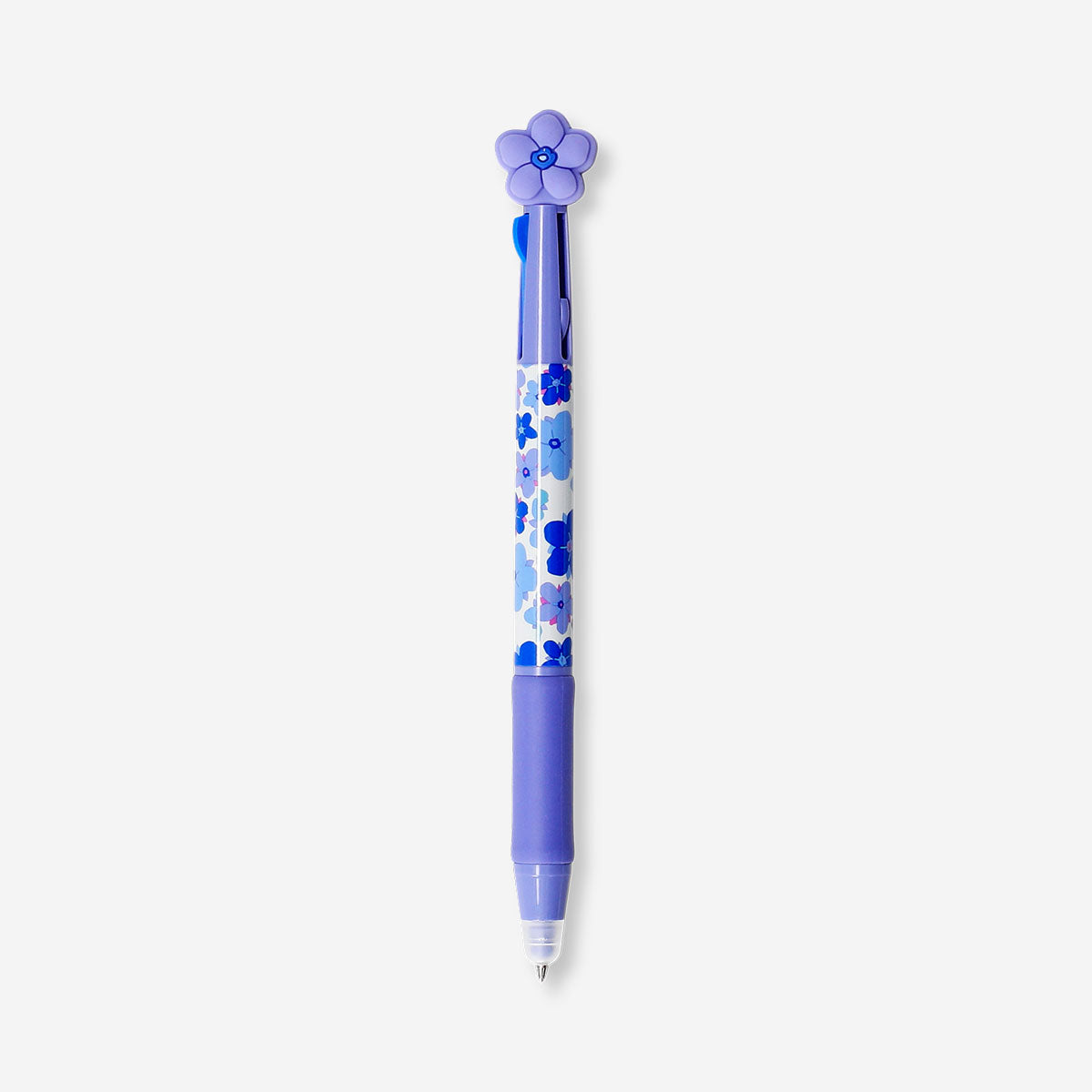 Flying Tiger Copenhagen floral print multi-coloured ballpoint pen with erasable ink, suitable for office writing.