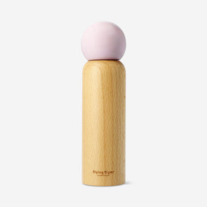 Pink salt and pepper mill from the Flying Tiger Copenhagen Designer Collection, 19 cm tall, with a sleek kitchen design.