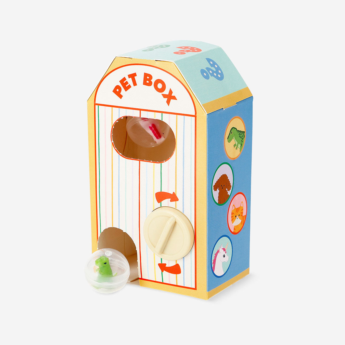 Flying Tiger Copenhagen toy dispenser machine with colorful compartments and playful design for storing small toys