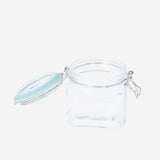 Flying Tiger Copenhagen square glass storage jar, 460 ml, clear kitchen container