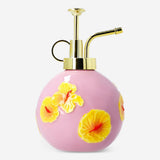 Ceramic mist spray bottle with hibiscus flower print, home decor accessory by Flying Tiger Copenhagen