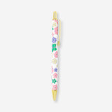 Flying Tiger Copenhagen multi-colored floral ballpoint pen ideal for office use, featuring vibrant flower design.