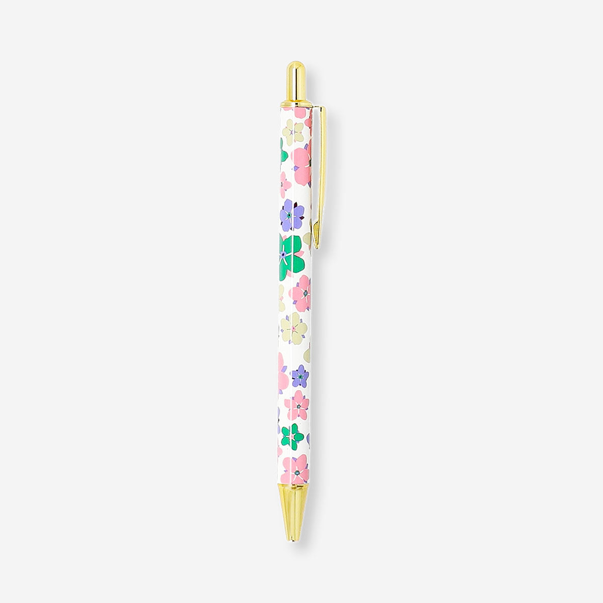 Flying Tiger Copenhagen multi-colored floral ballpoint pen ideal for office use, featuring vibrant flower design.