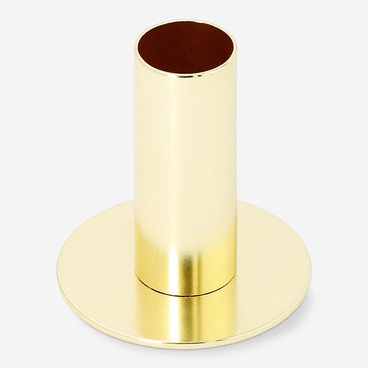 Gold Flying Tiger Copenhagen dinner candle holder, 6 cm high, photographed on a plain background