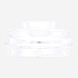 Transparent candle and tealight holder, 7 cm, for home decor by Flying Tiger Copenhagen, featuring a clear glass design.