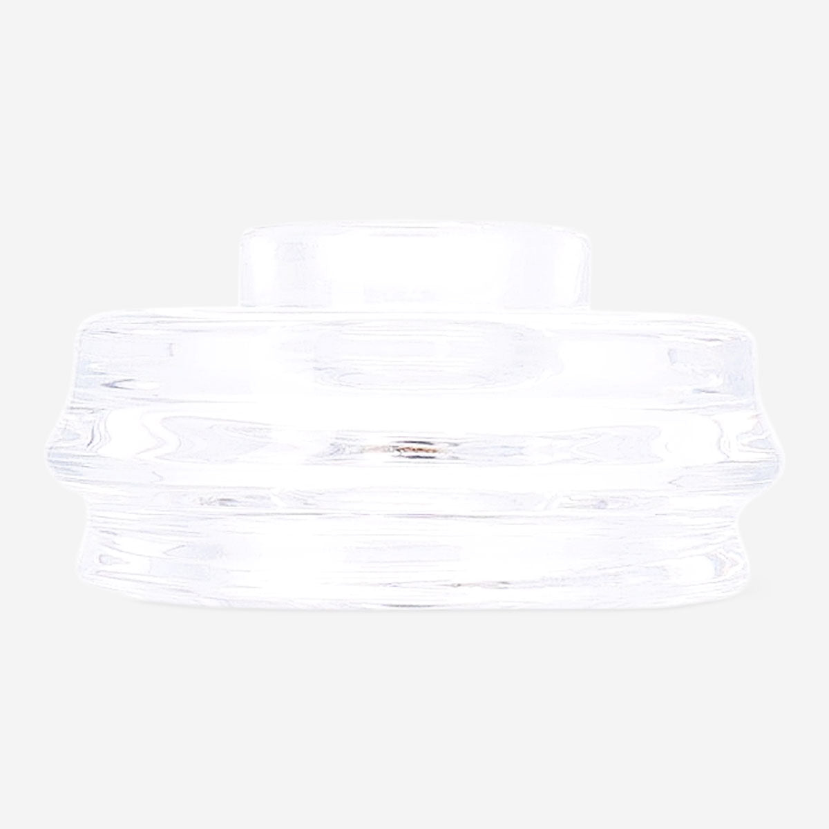 Transparent candle and tealight holder, 7 cm, for home decor by Flying Tiger Copenhagen, featuring a clear glass design.