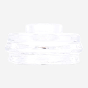 Transparent candle and tealight holder, 7 cm, for home decor by Flying Tiger Copenhagen, featuring a clear glass design.