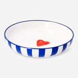 15 cm striped kitchen bowl with heart design by Flying Tiger Copenhagen, showcasing colorful ceramic with a charming pattern.