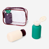Travel set with three matte bottles from Flying Tiger Copenhagen, ideal for leisure and travel toiletries.