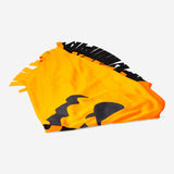 Black and orange pumpkin-themed party cape for kids ages 4 to 8 by Flying Tiger Copenhagen, perfect for Halloween costumes.