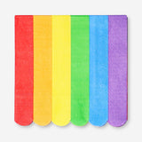 Colorful rainbow party napkins, 16-piece set by Flying Tiger Copenhagen, featuring bright, vibrant rainbow patterns on paper napkins.