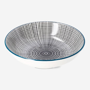14 cm ceramic bowl with geometric print from Flying Tiger Copenhagen, ideal for kitchen use and decorative serving.