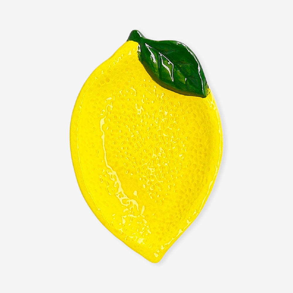 Decorative lemon dish from Flying Tiger Copenhagen, 11 cm, featuring a bright yellow lemon design for home decor.