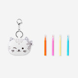 DIY keyrings with markers from Flying Tiger Copenhagen, showing colorful keyring craft projects on a white background.