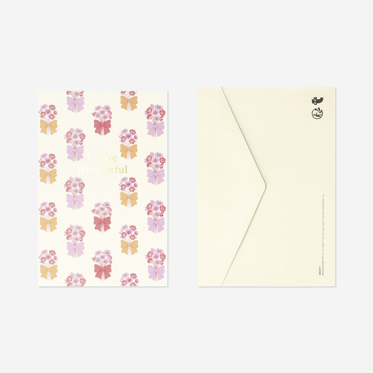 Greetings card with bouquets