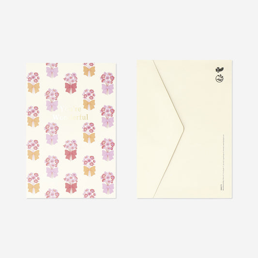 Greetings card with bouquets