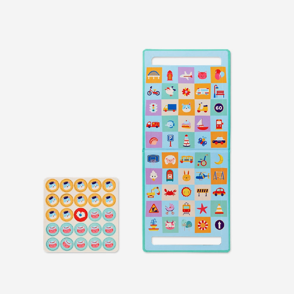 Travel bingo game by Flying Tiger Copenhagen featuring colorful cards and tokens for fun on the go.