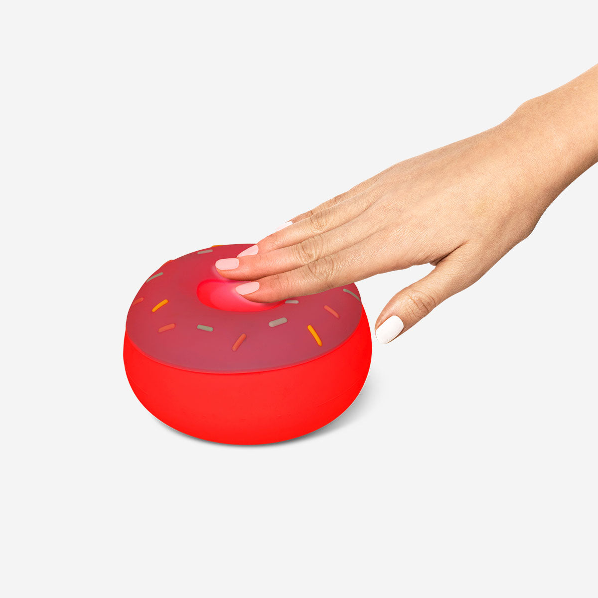 Pink doughnut-shaped gadget lamp from Flying Tiger Copenhagen, cozy decorative lighting with a playful design.