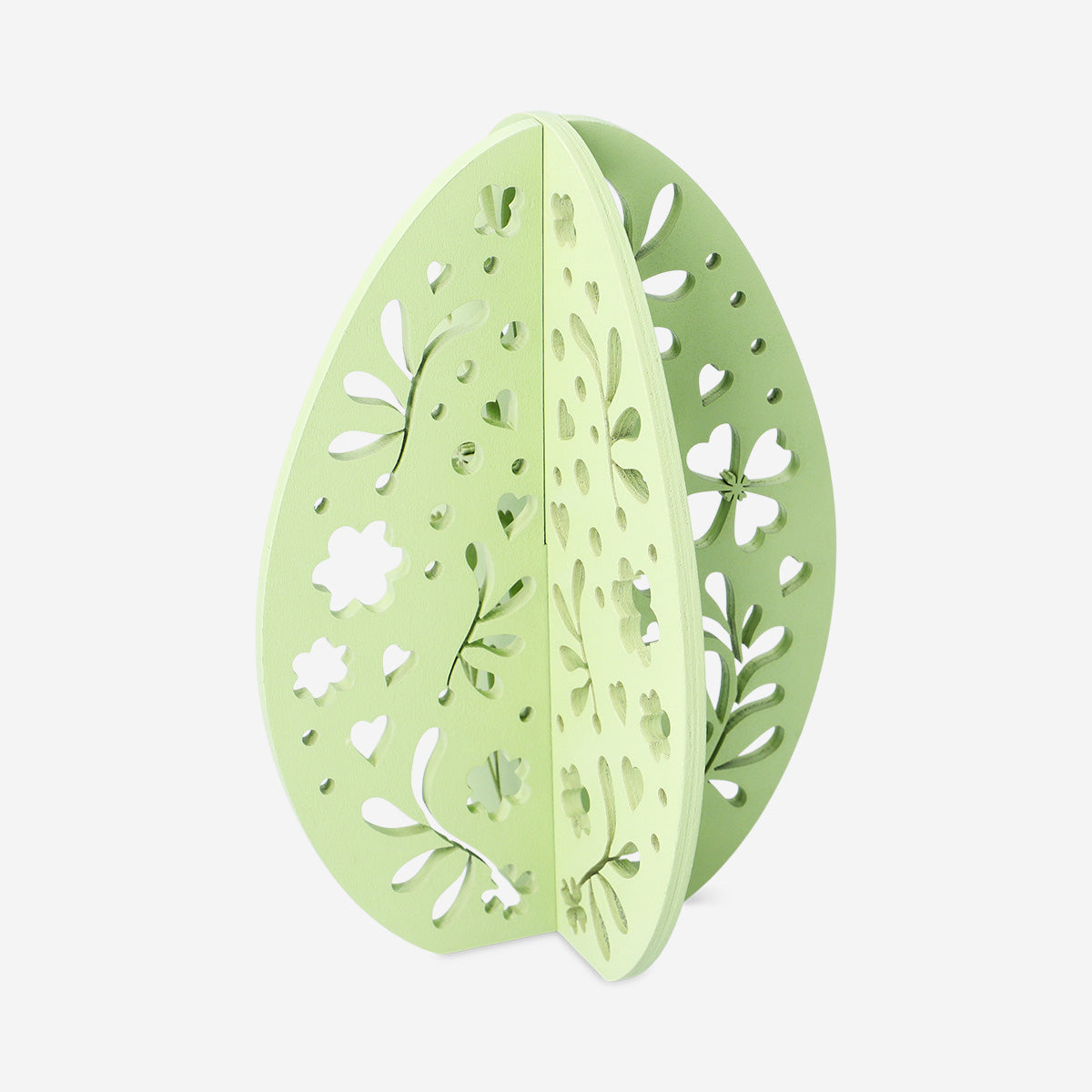 Decorative green wooden eggs - 2 pcs