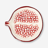 Flying Tiger Copenhagen pomegranate-shaped kitchen dish, 12 cm diameter, ceramic with detailed pomegranate design.