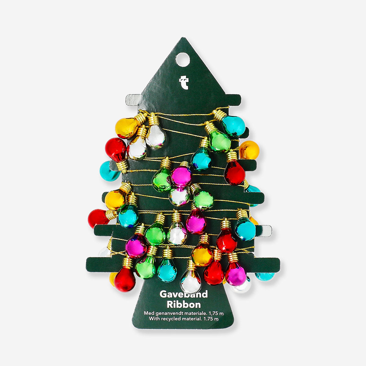 Flying Tiger Copenhagen Big Bauble Garland Ribbon, 1.75m, colorful office decoration with shiny bauble ornaments.
